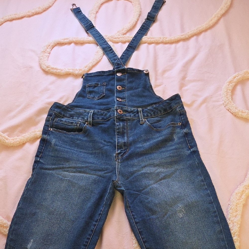 Forever 21 Dark Blue Denim Women's Overalls Stretchy Denim